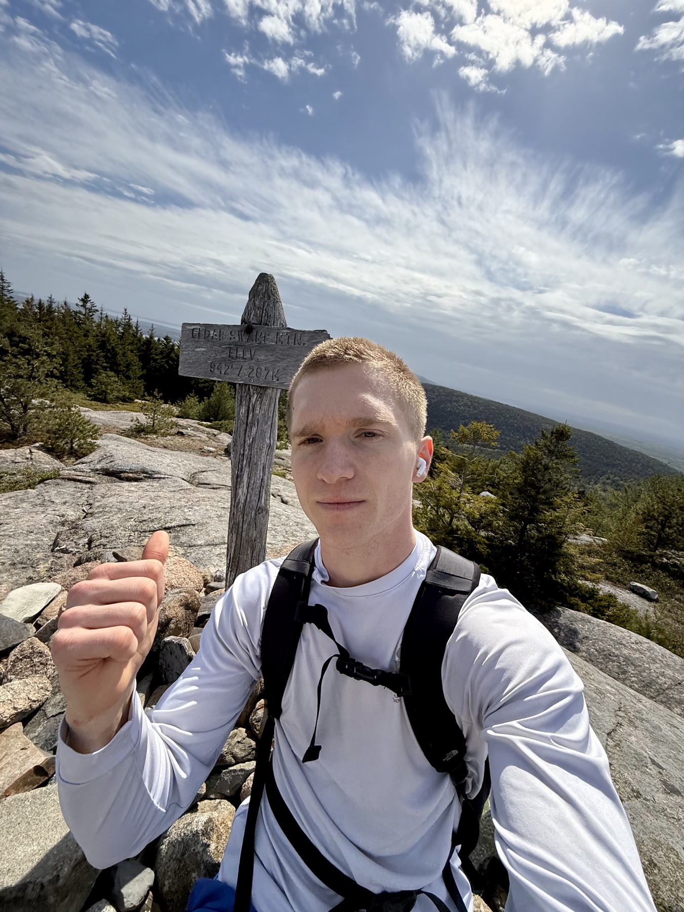 Mountain hike selfie