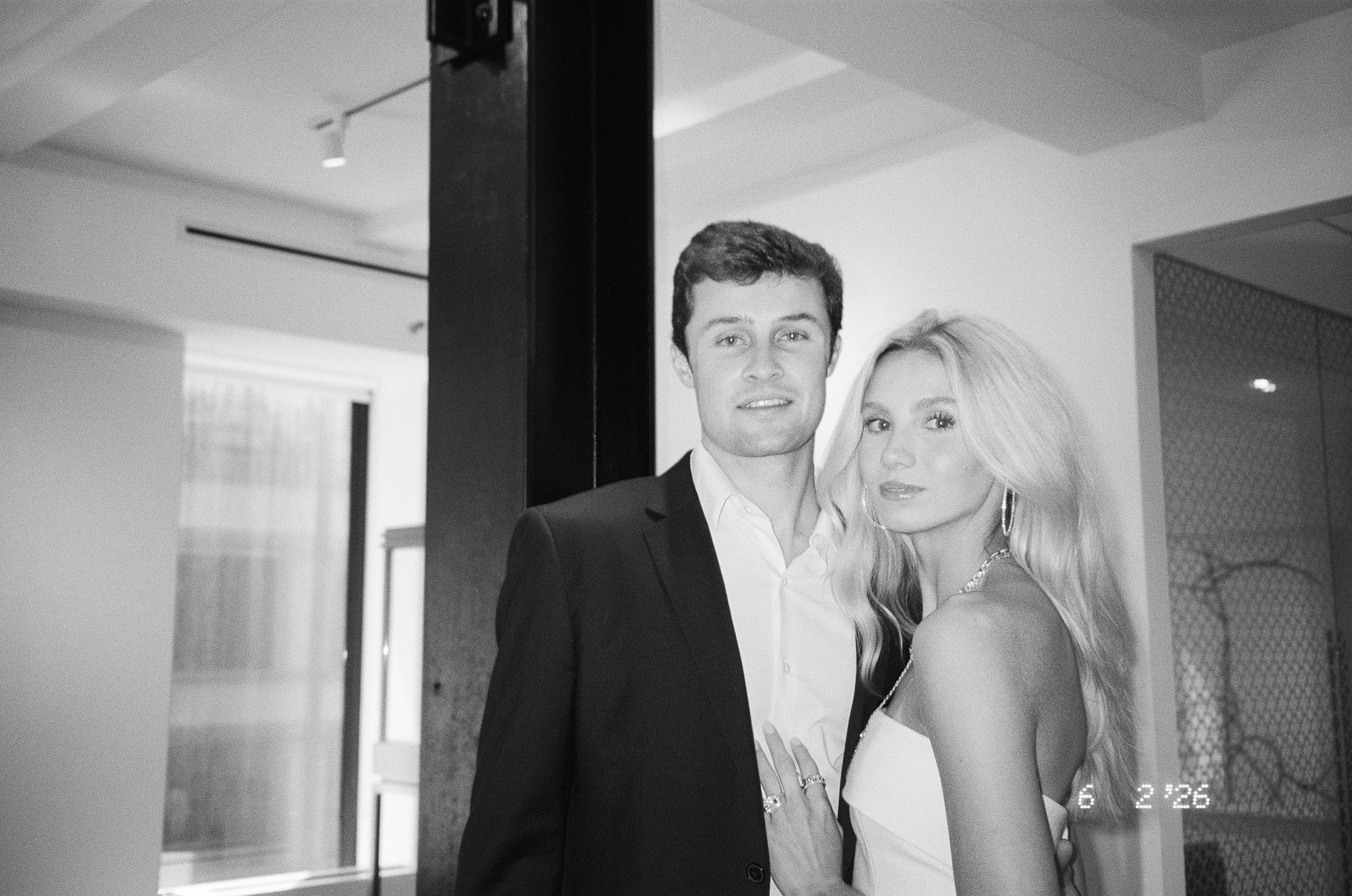 Cooke and Berlinger black and white couple portrait on film