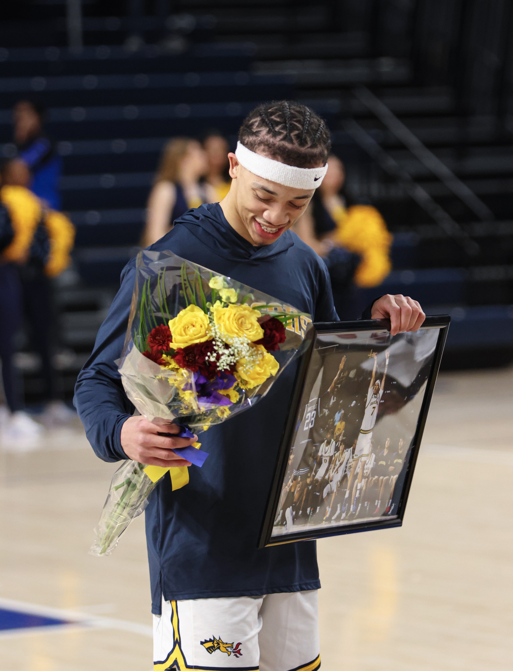 Drexel basketball senior day flowers