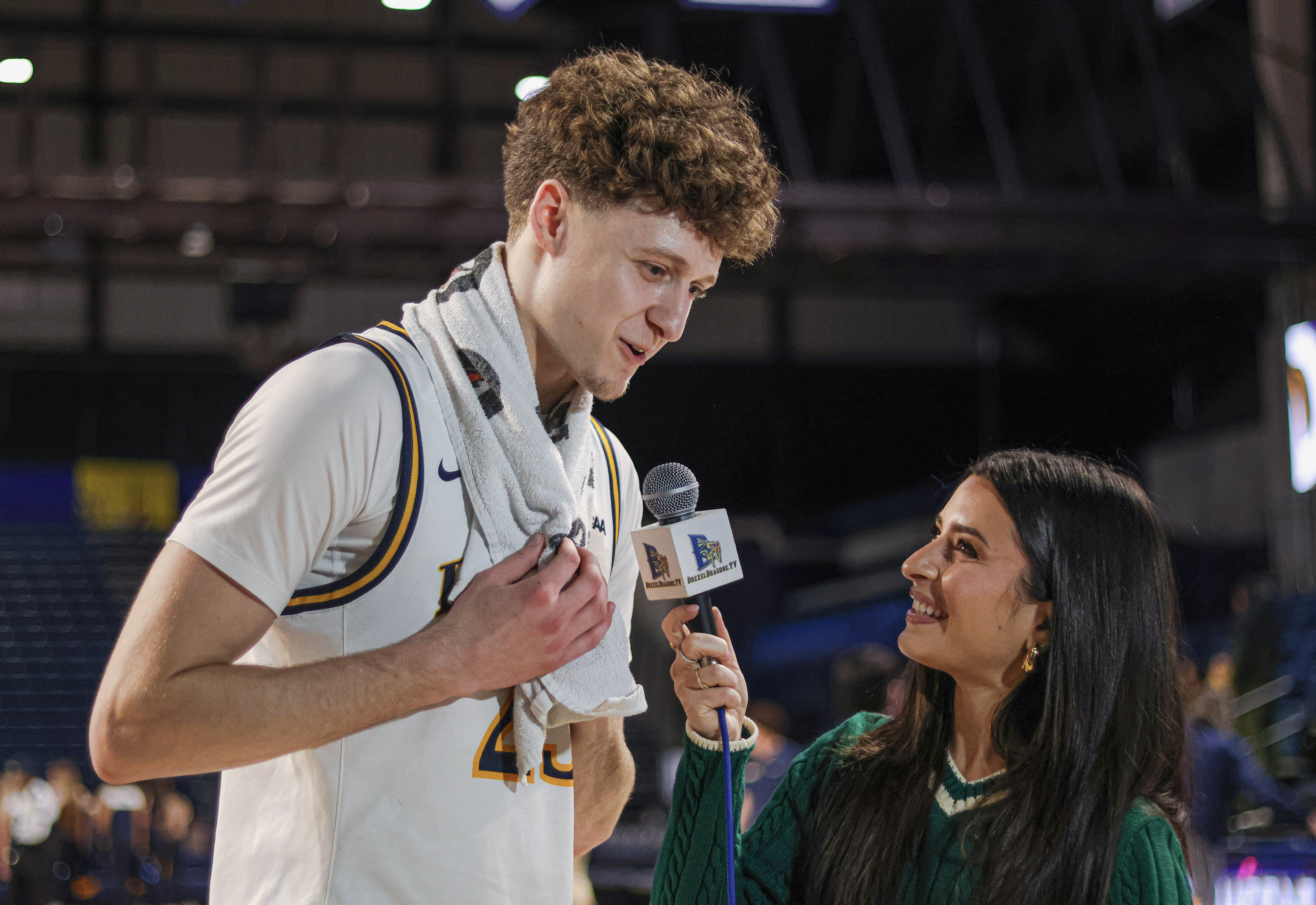 Drexel postgame interview on the court
