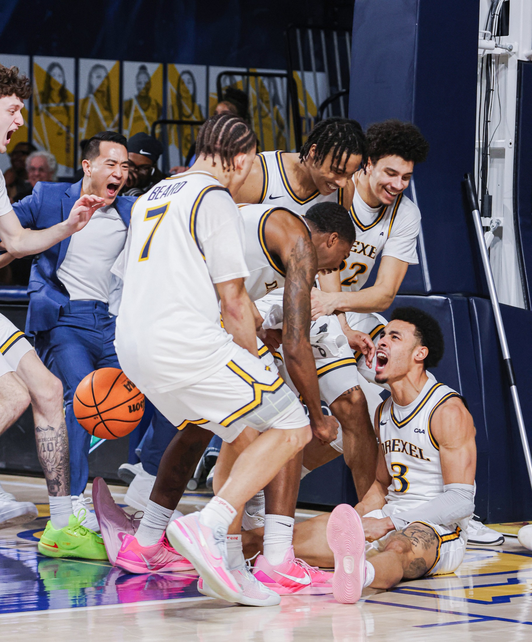 Drexel basketball team celebration