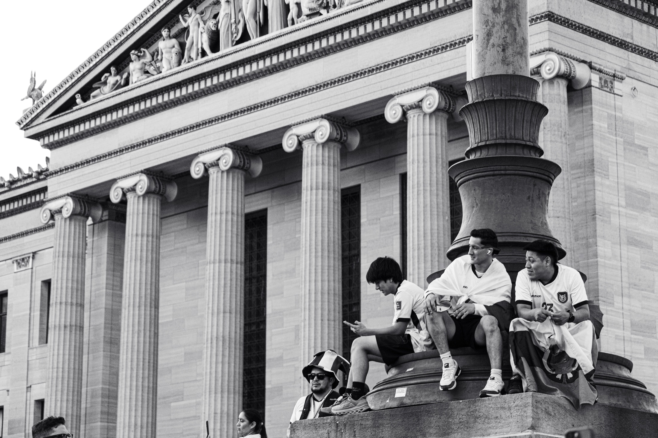 La Tri fans seated at the Philadelphia Museum of Art