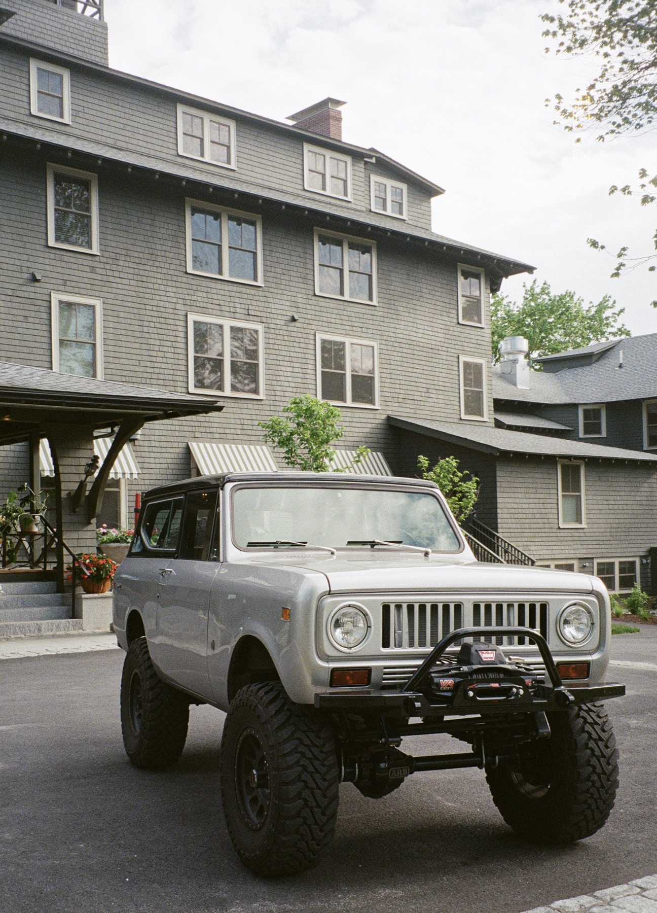 Vintage truck outside a Maine inn