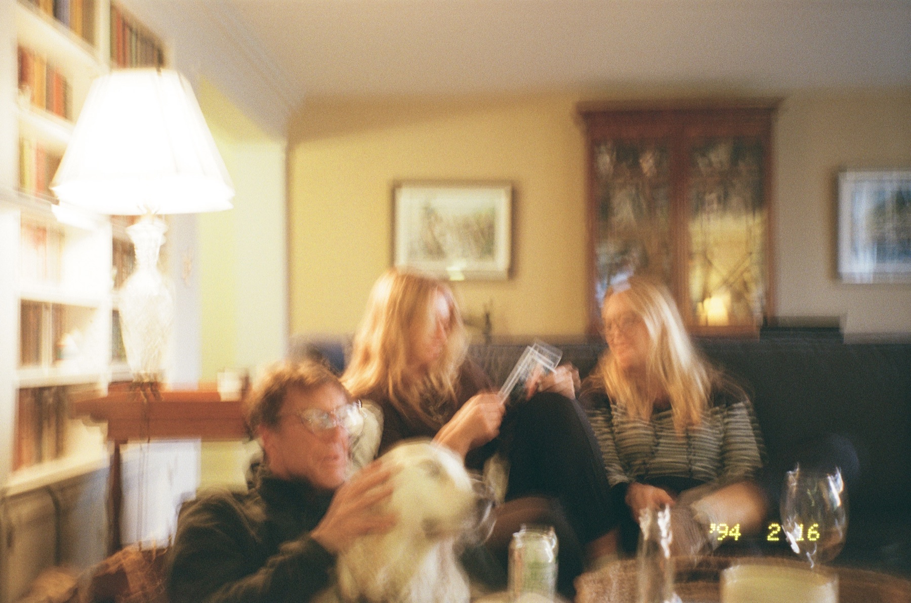 Blurred family moment indoors on 35mm film